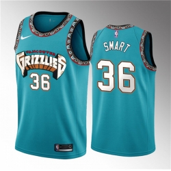 Men Memphis Grizzlies 36 Marcus Smart Teal Classic Edition Stitched Basketball Jersey