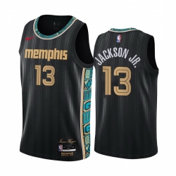Men Nike Memphis Grizzlies 13 Jaren Jackson Jr  Black NBA Swingman 2020 21 City Edition Jersey
