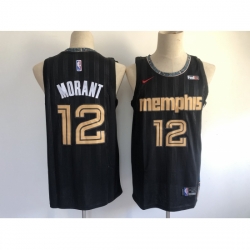 Men's Memphis Grizzlies #12 Ja Morant Nike Black City Player Jersey