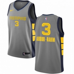 Mens Nike Memphis Grizzlies 3 Shareef Abdur Rahim Swingman Gray NBA Jersey City Edition