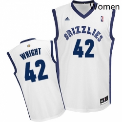 Womens Adidas Memphis Grizzlies 42 Lorenzen Wright Swingman White Home NBA Jersey