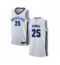 Womens Memphis Grizzlies 25 Miles Plumlee Authentic White Basketball Jersey Association Edition 