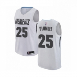 Youth Memphis Grizzlies 25 Miles Plumlee Swingman White Basketball Jersey City Edition 