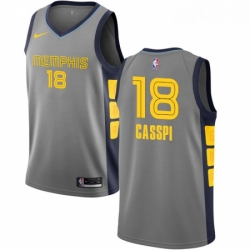 Youth Nike Memphis Grizzlies 18 Omri Casspi Swingman Gray NBA Jersey City Edition 