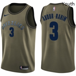 Youth Nike Memphis Grizzlies 3 Shareef Abdur Rahim Swingman Green Salute to Service NBA Jersey