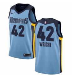 Youth Nike Memphis Grizzlies 42 Lorenzen Wright Authentic Light Blue NBA Jersey Statement Edition