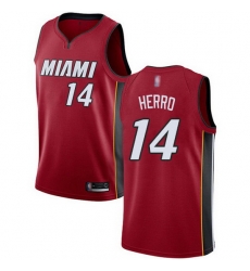 Heat  14 Tyler Herro Red Basketball Swingman Statement Edition Jersey