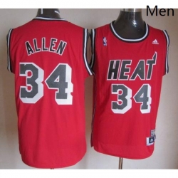 Heat 34 Ray Allen Red Hardwood Classics Nights Stitched NBA Jersey