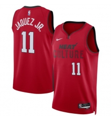 Men Miami Heat 11 Jaime Jaquez Jr  Red 2024 25 City Edition Stitched Basketball Jersey