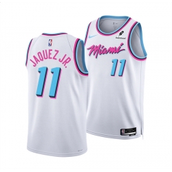 Men Miami Heat 11 Jaime Jaquez Jr  White 2024 25 City Edition Stitched Basketball Jersey