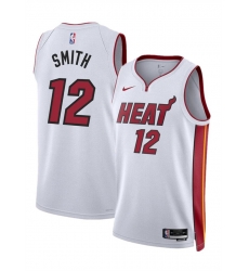 Men Miami Heat 12 Dru Smith White 2024 Association Edition Stitched Basketball Jersey