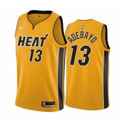 Men Miami Heat #13 Bam Adebayo 2021 Earned Jersey Yellow