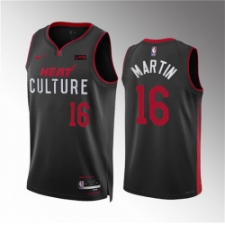 Men Miami Heat 16 Caleb Martin Black 2023 24 City Edition Stitched Basketball Jersey
