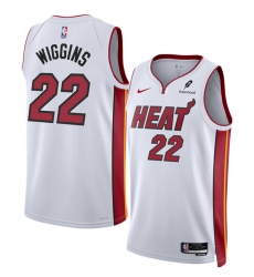 Men Miami Heat 22 Andrew Wiggins White 2025 Association Edition Swingman Stitched Basketball Jersey