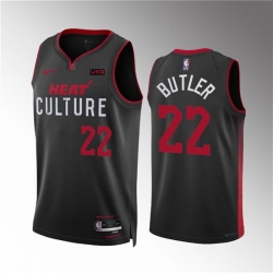 Men Miami Heat 22 Jimmy Butler Black 2023 24 City Edition Stitched Basketball Jersey