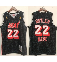 Men Miami Heat 22 Jimmy Butler Black Stitched Jersey