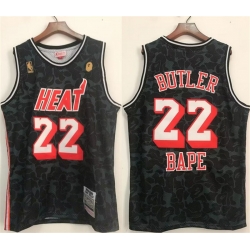 Men Miami Heat 22 Jimmy Butler Black Stitched Jersey