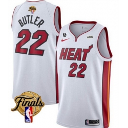 Men Miami Heat 22 Jimmy Butler White 2023 Finals Association Edition With NO 6 Patch Stitched Basketball Jersey
