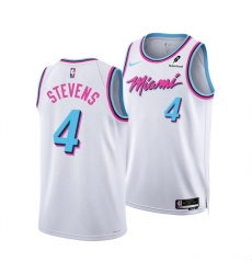 Men Miami Heat 4 Isaiah Stevens White 2024 25 City Edition Stitched Basketball Jersey