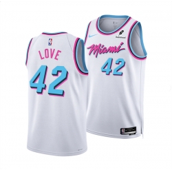 Men Miami Heat 42 Kevin Love White 2024 25 City Edition Stitched Basketball Jersey