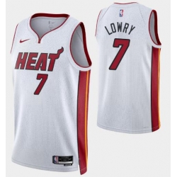 Men Nike Miami Heat 7 Kyle Lowry White NBA Swingman Statement Edition Jersey