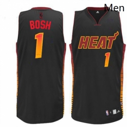 Mens Adidas Miami Heat 1 Chris Bosh Authentic Black Vibe NBA Jersey