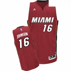 Mens Adidas Miami Heat 16 James Johnson Swingman Red Alternate NBA Jersey