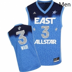 Mens Adidas Miami Heat 3 Dwyane Wade Authentic Blue 2012 All Star NBA Jersey