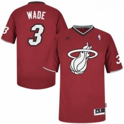 Mens Adidas Miami Heat 3 Dwyane Wade Swingman Red 2013 Christmas Day NBA Jersey