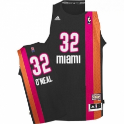 Mens Adidas Miami Heat 32 Shaquille ONeal Swingman Black ABA Hardwood Classic NBA Jersey