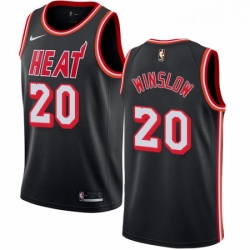 Mens Nike Miami Heat 20 Justise Winslow Swingman Black Black Fashion Hardwood Classics NBA Jersey