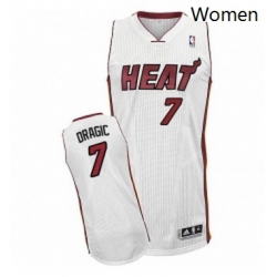 Womens Adidas Miami Heat 7 Goran Dragic Authentic White Home NBA Jersey