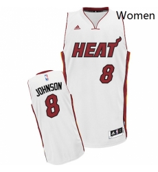 Womens Adidas Miami Heat 8 Tyler Johnson Swingman White Home NBA Jersey 