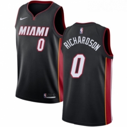 Womens Nike Miami Heat 0 Josh Richardson Swingman Black Road NBA Jersey Icon Edition