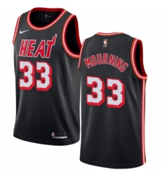 Womens Nike Miami Heat 33 Alonzo Mourning Authentic Black Black Fashion Hardwood Classics NBA Jersey