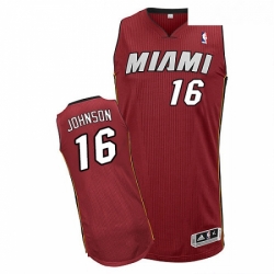 Youth Adidas Miami Heat 16 James Johnson Authentic Red Alternate NBA Jersey