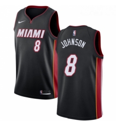 Youth Nike Miami Heat 8 Tyler Johnson Swingman Black Road NBA Jersey Icon Edition 