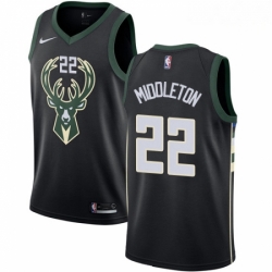 Mens Nike Milwaukee Bucks 22 Khris Middleton Swingman Black Alternate NBA Jersey Statement Edition 