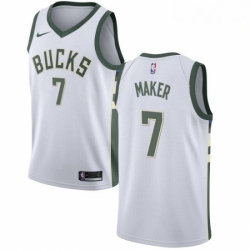 Mens Nike Milwaukee Bucks 7 Thon Maker Authentic White Home NBA Jersey Association Edition 