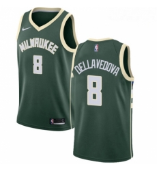 Mens Nike Milwaukee Bucks 8 Matthew Dellavedova Swingman Green Road NBA Jersey Icon Edition 