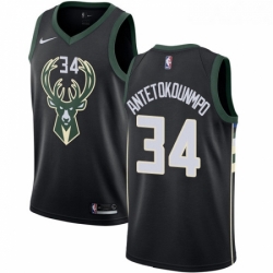 Womens Adidas Milwaukee Bucks 34 Giannis Antetokounmpo Authentic Black Alternate NBA Jersey Statement Edition