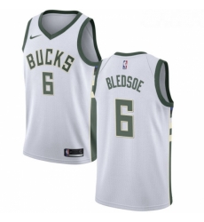 Womens Nike Milwaukee Bucks 6 Eric Bledsoe Swingman White Home NBA Jersey Association Edition 