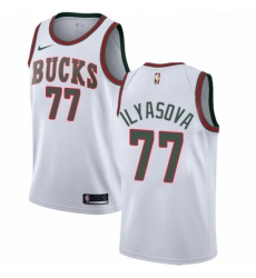 Youth Nike Milwaukee Bucks 77 Ersan Ilyasova Swingman White Fashion Hardwood Classics NBA Jersey 