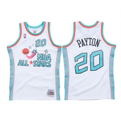 Men 1996 All Star 20 Gary Payton White Swingman Stitched Basketball Jersey