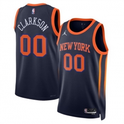 Men New Yok Knicks 00 Jordan Clarkson Jordan Clarkson Black 2025 Statement Edition Stitched Basketball Jersey Men New Yok Knicks 00 Jordan Clarkson Jordan Clarkson Black 2025 Statement Edition Stitched Basketball Jersey
