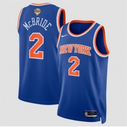 Men New Yok Knicks  2 Miles McBride Blue 2026 Finals Patch Icon Edition Stitched Basketball Jersey