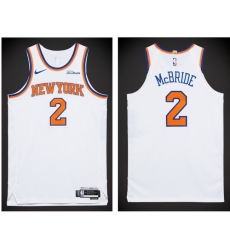 Men New Yok Knicks 2 Miles McBride White 2023 24 Home City Edition Stitched Basketball Jersey