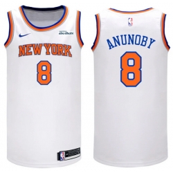 Men New Yok Knicks 8 OG Anunoby White Home Association Edition Stitched Basketball Jersey