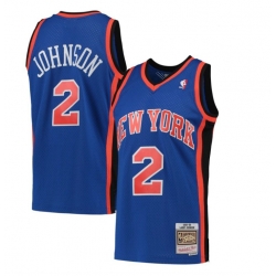 Men New York Knicks #2 Larry Johnson Mitchell Ness Hardwood Swingman Jersey