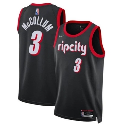Men Portland Trail Portland Blazers 3 C J  McCollum 2021 22 Black City Edition 75th Anniversary Stitched Basketball Jersey